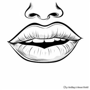 Kids-Friendly Smiling Lips Coloring Pages 3