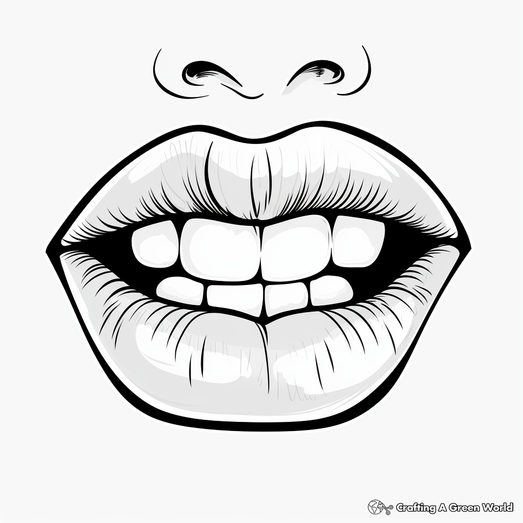 Kids-Friendly Smiling Lips Coloring Pages 4