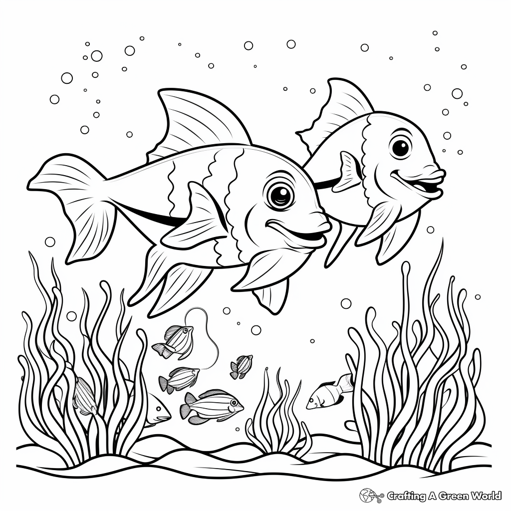 Kindergarten Sea Animals Coloring Pages 1