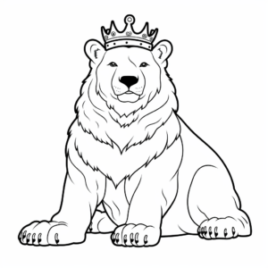 King of the Arctic: Polar Bear Coloring Pages 1
