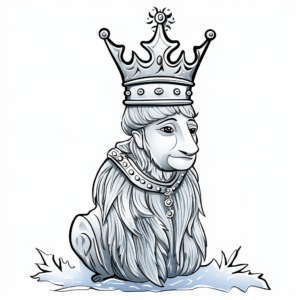 King of Winter: The Kingfisher Coloring Pages 1