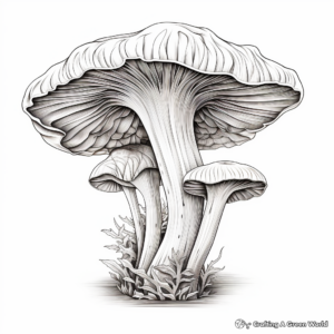 King Oyster Mushroom Coloring Pages for Adults 2