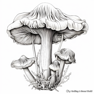 King Oyster Mushroom Coloring Pages for Adults 3