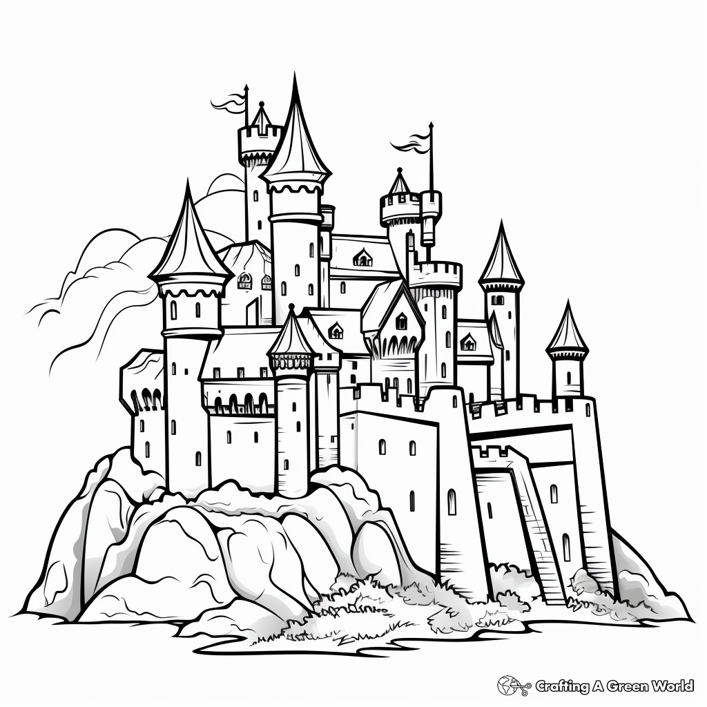 Kingdoms and Castles: Medieval Theme Coloring Pages 1