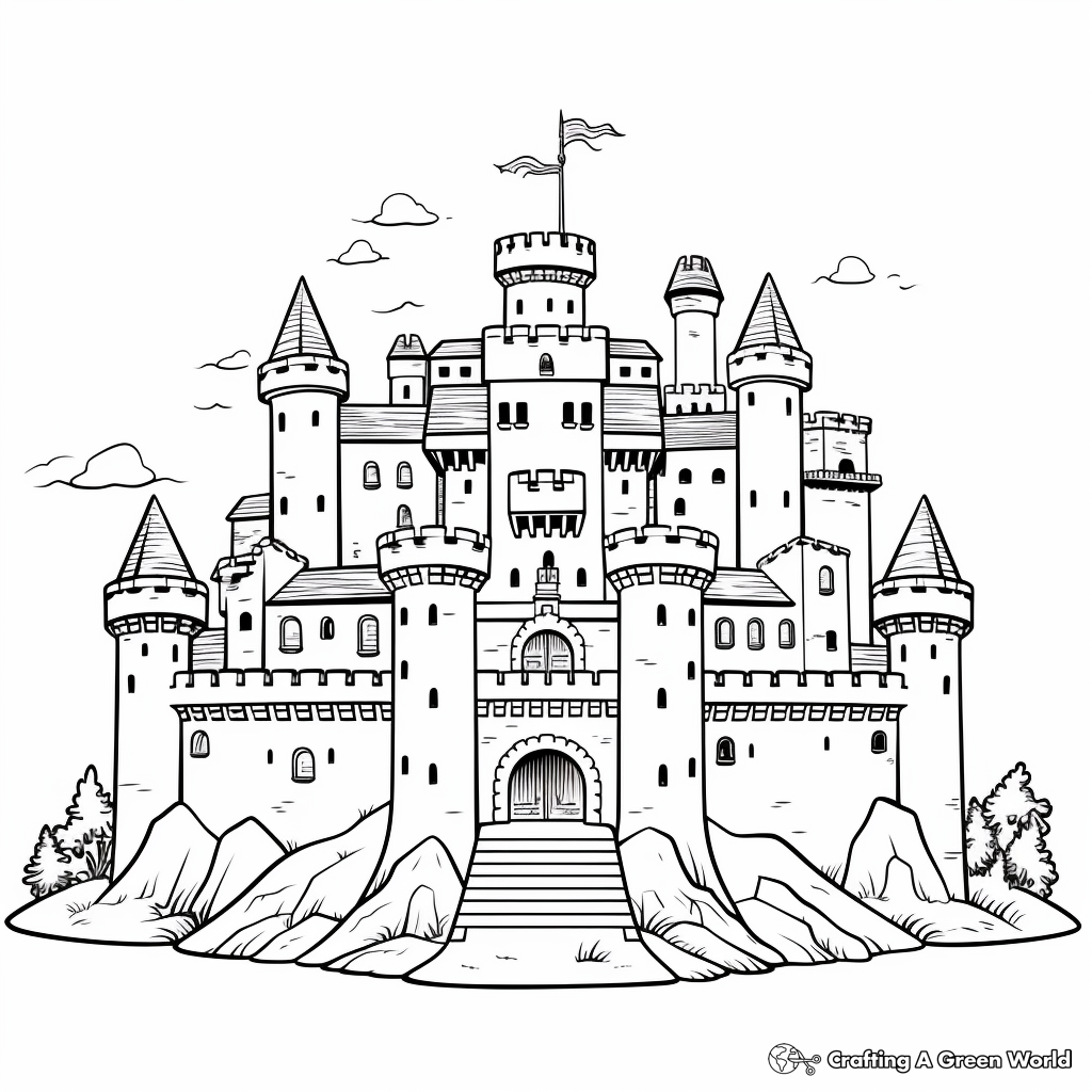 Kingdoms and Castles: Medieval Theme Coloring Pages 2