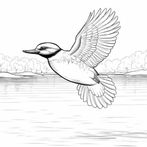 Kingfisher Bird in Flight Coloring Pages 2