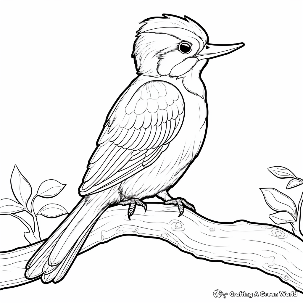 Kingfisher in Action - Bird Coloring Pages 1