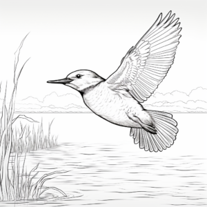 Kingfisher in Action - Bird Coloring Pages 3