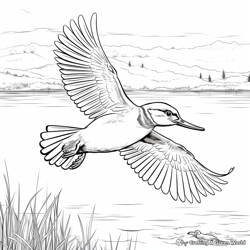 Kingfisher in Action - Bird Coloring Pages 4