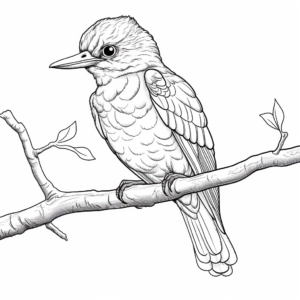 Kingfisher in Nature: Wilderness Coloring Pages 1