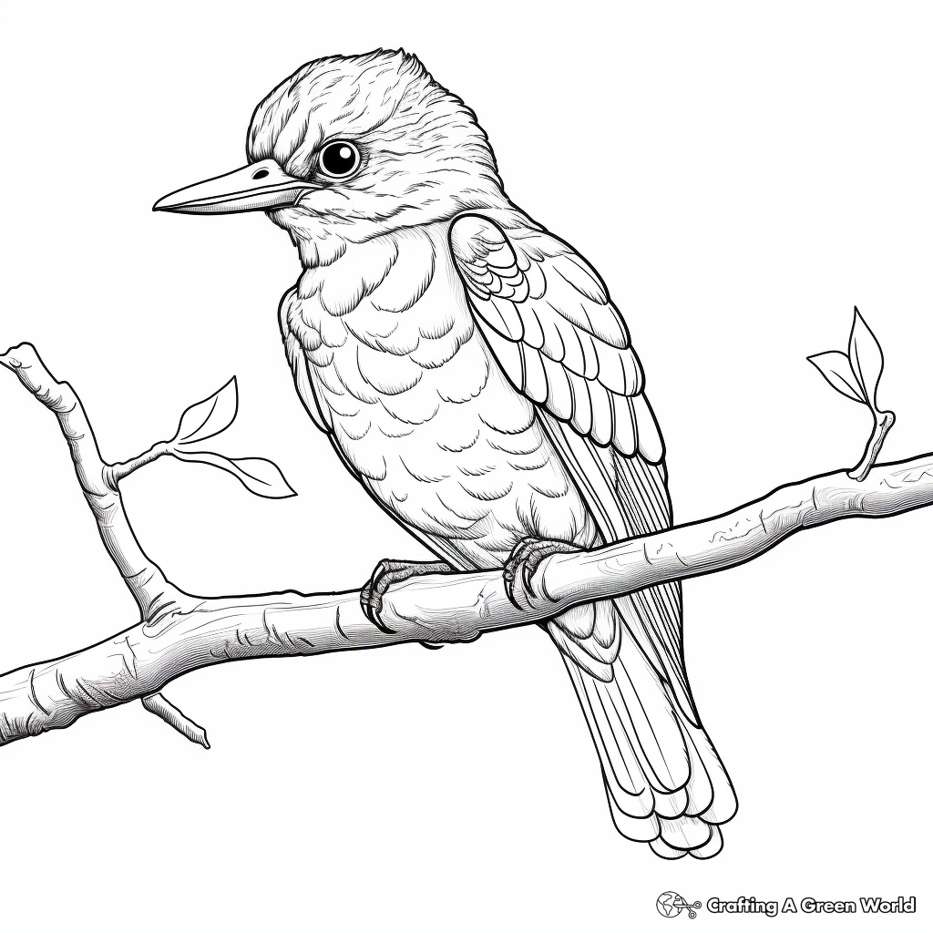Kingfisher in Nature: Wilderness Coloring Pages 1