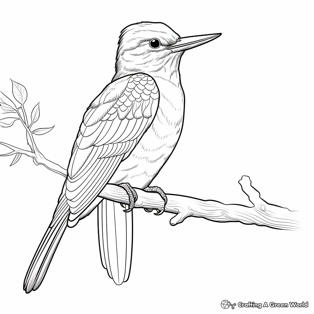 Kingfisher in Nature: Wilderness Coloring Pages 4