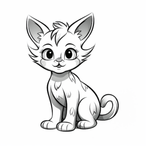 Kitten Coloring Pages for Children 1