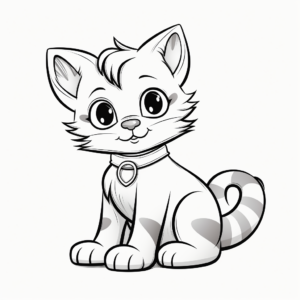 Kitten Coloring Pages for Children 4