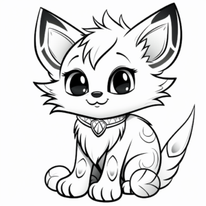 Kitten Pixie Coloring Pages 1
