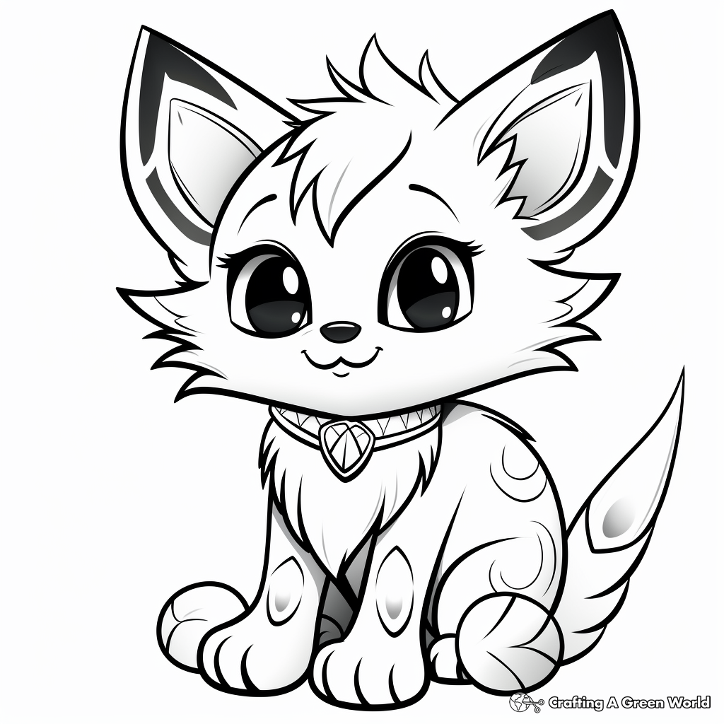 Kitten Pixie Coloring Pages 1
