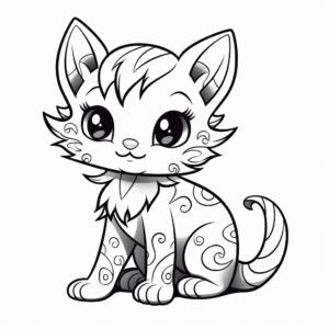 Kitten Pixie Coloring Pages 2