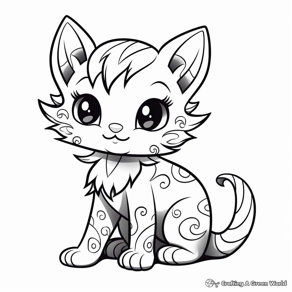 Kitten Pixie Coloring Pages 2