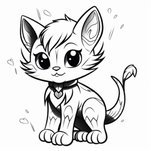 Kitten Pixie Coloring Pages 4
