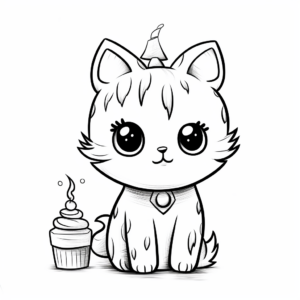 Kitty Cat Birthday Party Coloring Pages 1
