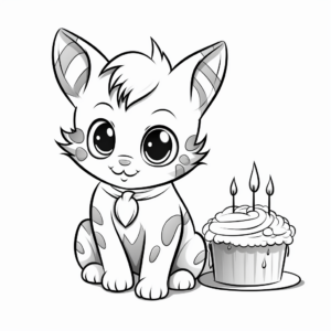 Kitty Cat Birthday Party Coloring Pages 2