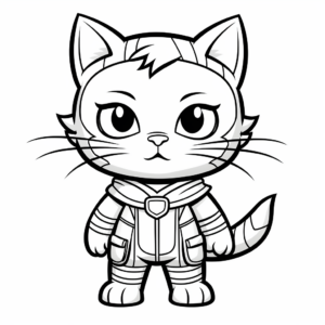 Kitty Cat Superhero Costume Coloring Pages 3