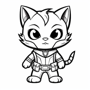 Kitty Cat Superhero Costume Coloring Pages 4