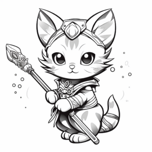Kitty Fairy With Magical Scepter Coloring Pages 2