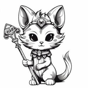 Kitty Fairy With Magical Scepter Coloring Pages 3