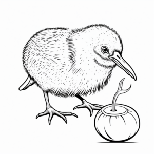 Kiwi Bird in Its Natural Habitat Coloring Pages 2