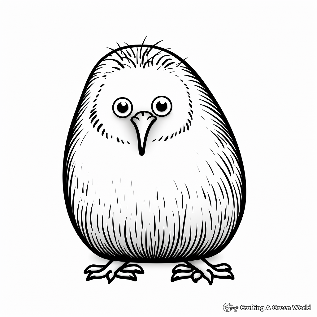 Kiwi Bird in Rainforest Coloring Pages 1