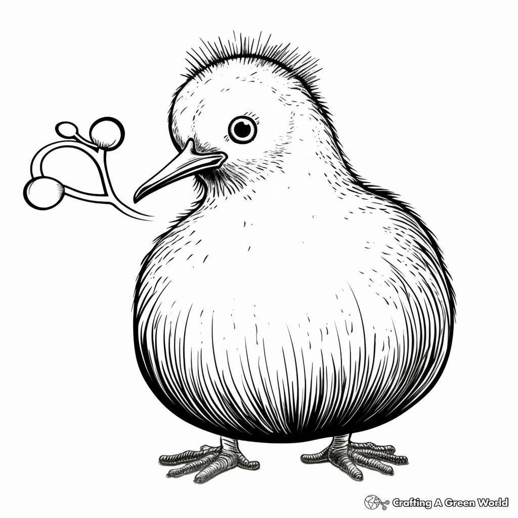 Kiwi Bird in Rainforest Coloring Pages 3