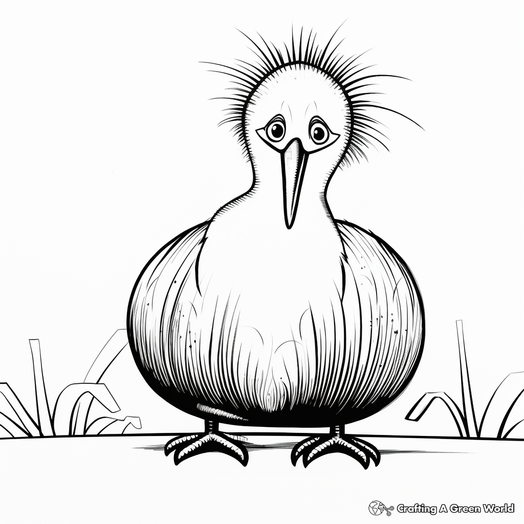 Kiwi Bird in Rainforest Coloring Pages 4