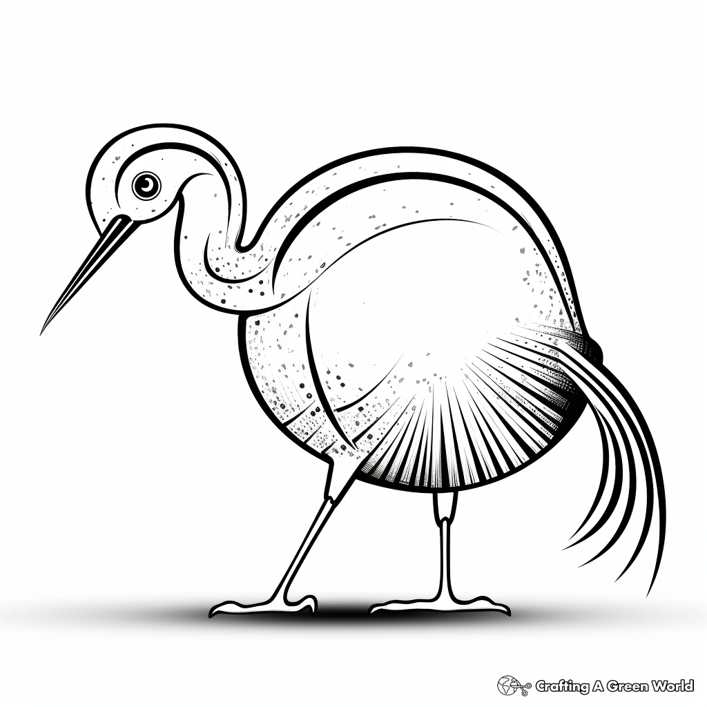 Kiwi Bird Side View Coloring Pages 4