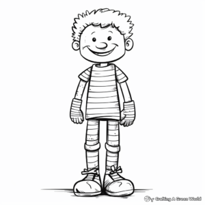 Knee-High Striped Socks Coloring Sheets 1
