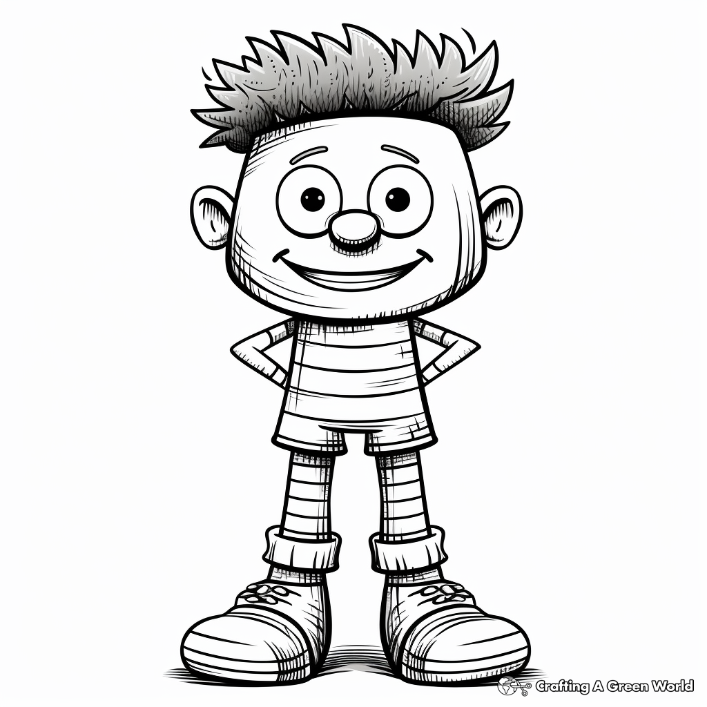 Knee-High Striped Socks Coloring Sheets 2