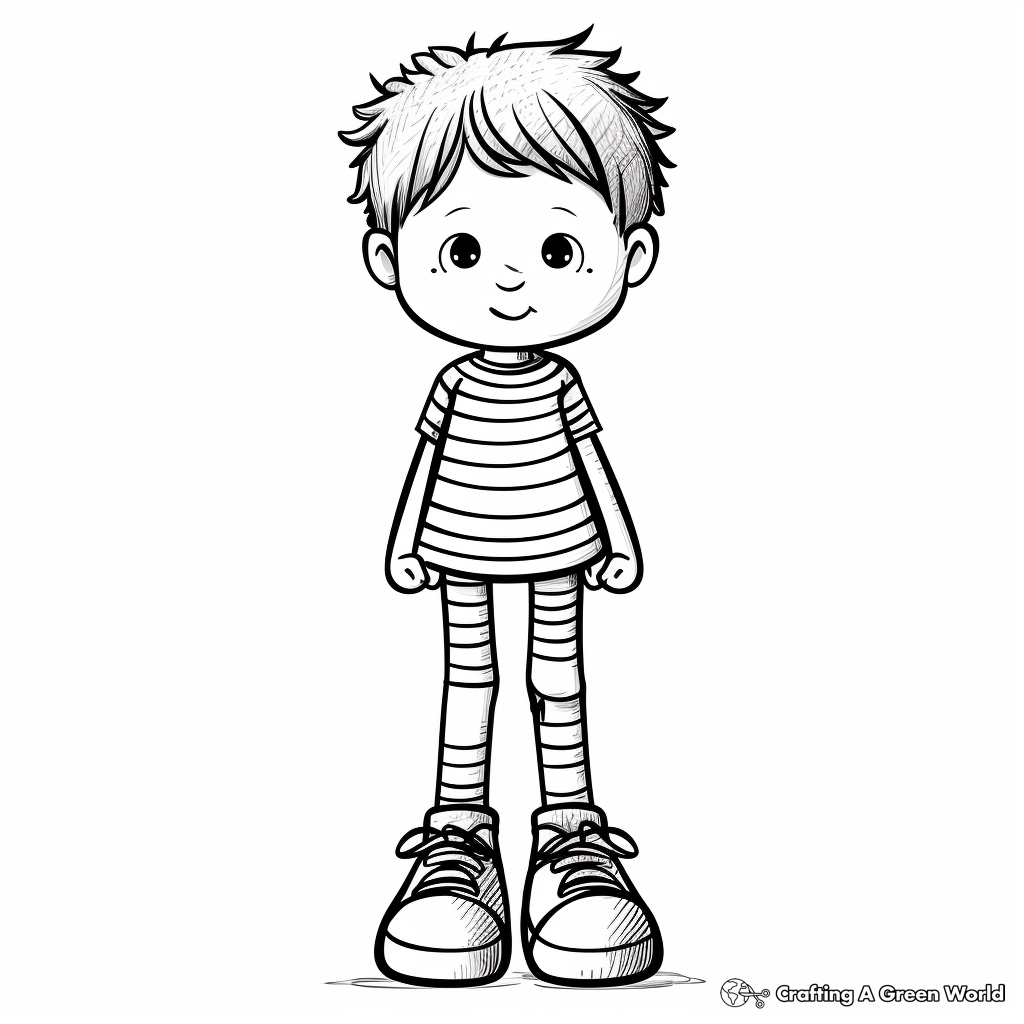 Knee-High Striped Socks Coloring Sheets 3