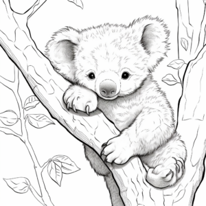 Koala Bear Cub Coloring Pages: Australian Wildlife 1