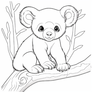 Koala Bear Cub Coloring Pages: Australian Wildlife 2