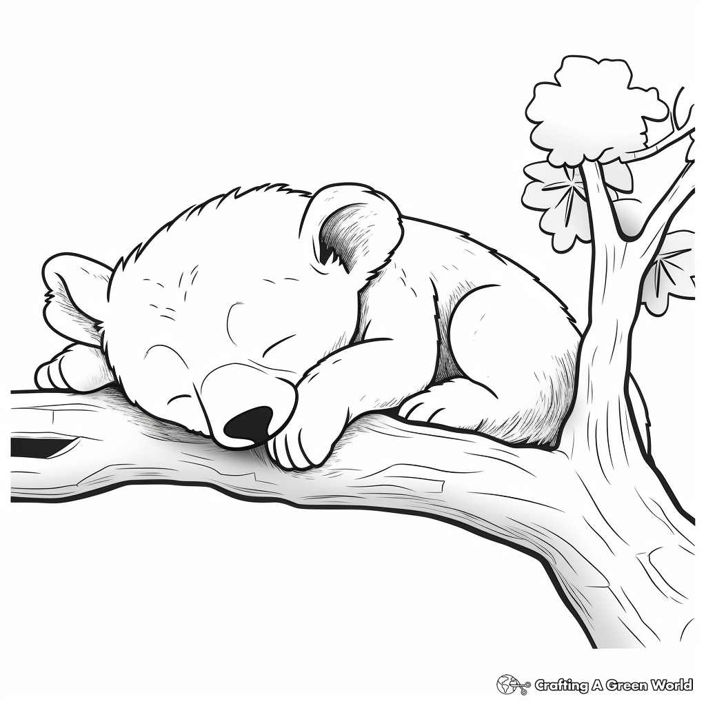 Koala Bear Sleeping in Tree Coloring Pages 4