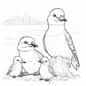 Kookaburra Family Coloring Pages 1