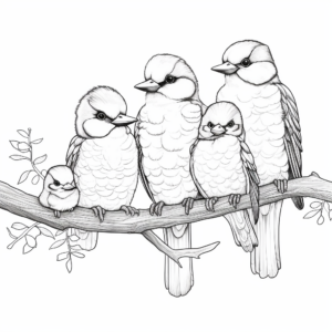 Kookaburra Family Coloring Pages 2