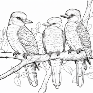Kookaburra Family Coloring Pages 3