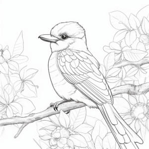 Kookaburra in the Rainforest Coloring Page 2