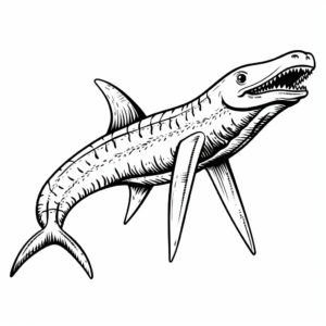 Kronosaurus and Other Sea Creatures Coloring Pages 1