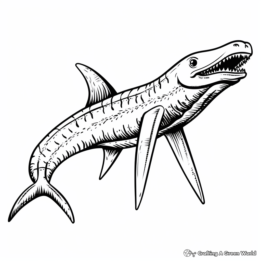 Kronosaurus and Other Sea Creatures Coloring Pages 1