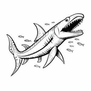 Kronosaurus and Other Sea Creatures Coloring Pages 2