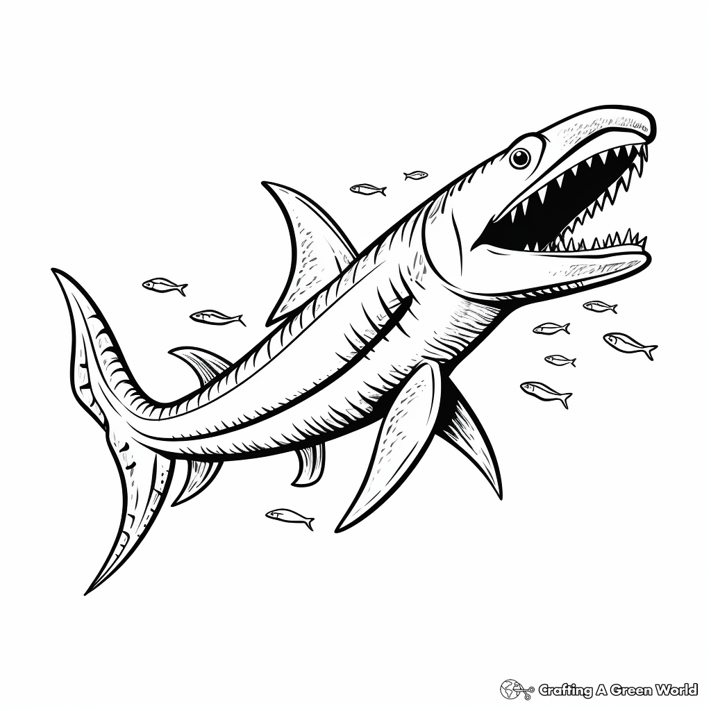Kronosaurus and Other Sea Creatures Coloring Pages 2