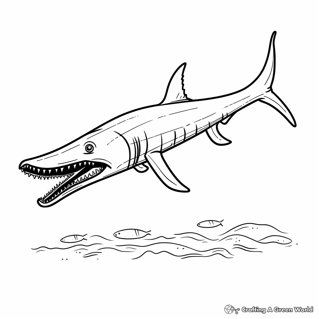 Kronosaurus and Other Sea Creatures Coloring Pages 3