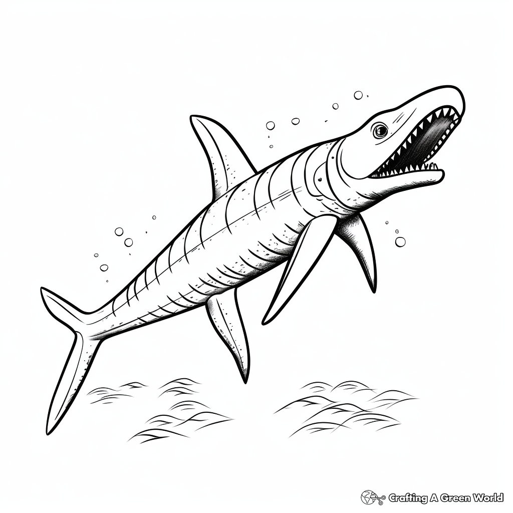 Kronosaurus and Other Sea Creatures Coloring Pages 4